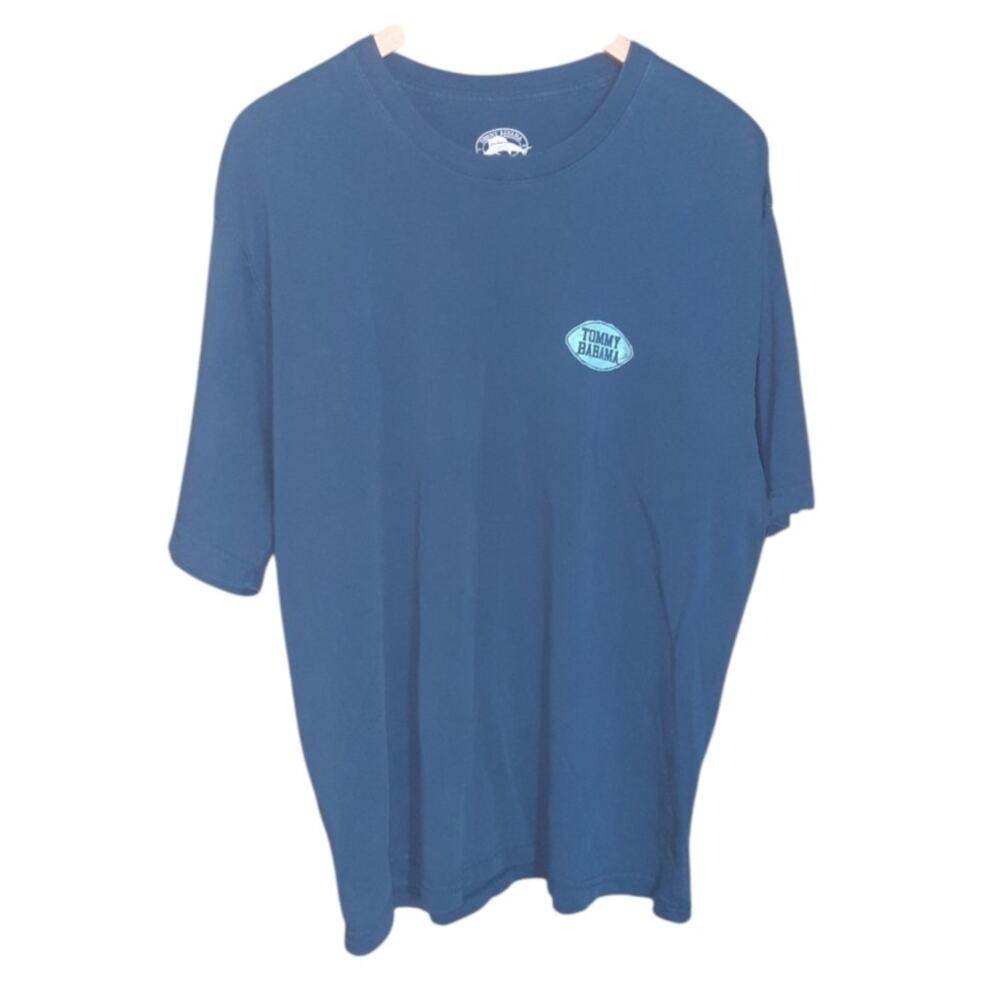 Tommy Bahama Mens Blue Short Sleeve Cotton Graphic Tee Size XL